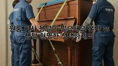 원룸 이사, 용달이 필요해요? 혼자 vs 용달, 현명한 선택하세요!